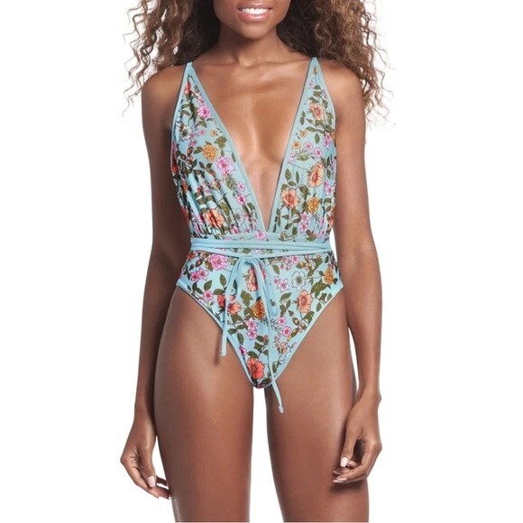 NWT Maaji Reversible Convertible Strap One-Piece Floral Swimsuit Size Medium NEW - Picture 4 of 14